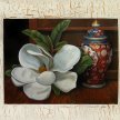 Title: Still Life w/ Ginger Jar and Magnolia Artist: Adam Guan Medium: Acrylic on Paper Image Number: FA 0030 AG Size: 18 x 24