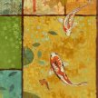Title: Golden Koi IIArtist: Adam Guan Medium: Acrylic on PaperImage Number: FA 0563 AG Size: 18 x 24
 