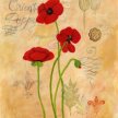Title: Poppy Fresco II Artist: Adam Guan Medium: Acrylic on Paper Image Number: FA 0020 AG Size: 18 x 24