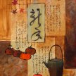 Title: Imari and Persimmons I Artist: Adam Guan Medium: Acrylic on Paper Image Number: FA 0009 AG Size: 18 x 24