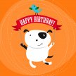 Title: Birthday Animals - DogArtist: Deborah Mori Medium: Digital Vector Image Number: HL 0496 DM