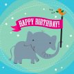 Title: Birthday Animals - ElephantArtist: Deborah Mori Medium: Digital Vector Image Number: HL 0495 DM