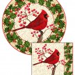Title: Cardinal Berries & Holly Plate Set Artist: Studio VoltaireMedium: Digital Image Number: HL 0516 SVSize: 14 X 14