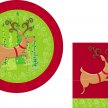 Title: Reindeer Plate Sets Artist: Deborah Mori Medium: Digital Image Number: HL 0340 DM