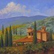 Title: Tuscan Valley I Artist: Ted Zorns Medium: Acrylic on Paper Image Number: FA 0407 TZ Size: 18 x 24