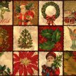 Title: Christmas Vintage PatchworkArtist: Studio VoltaireMedium: DigitalImage Number: HL 0148 SV Size: 24 x 32